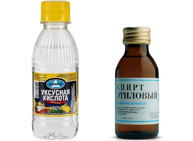 Чистка уксусом и спиртом